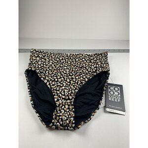 Coco Reef Bikini Bottom Women's M Brown Black Animal Print Beach Summer Swimwear